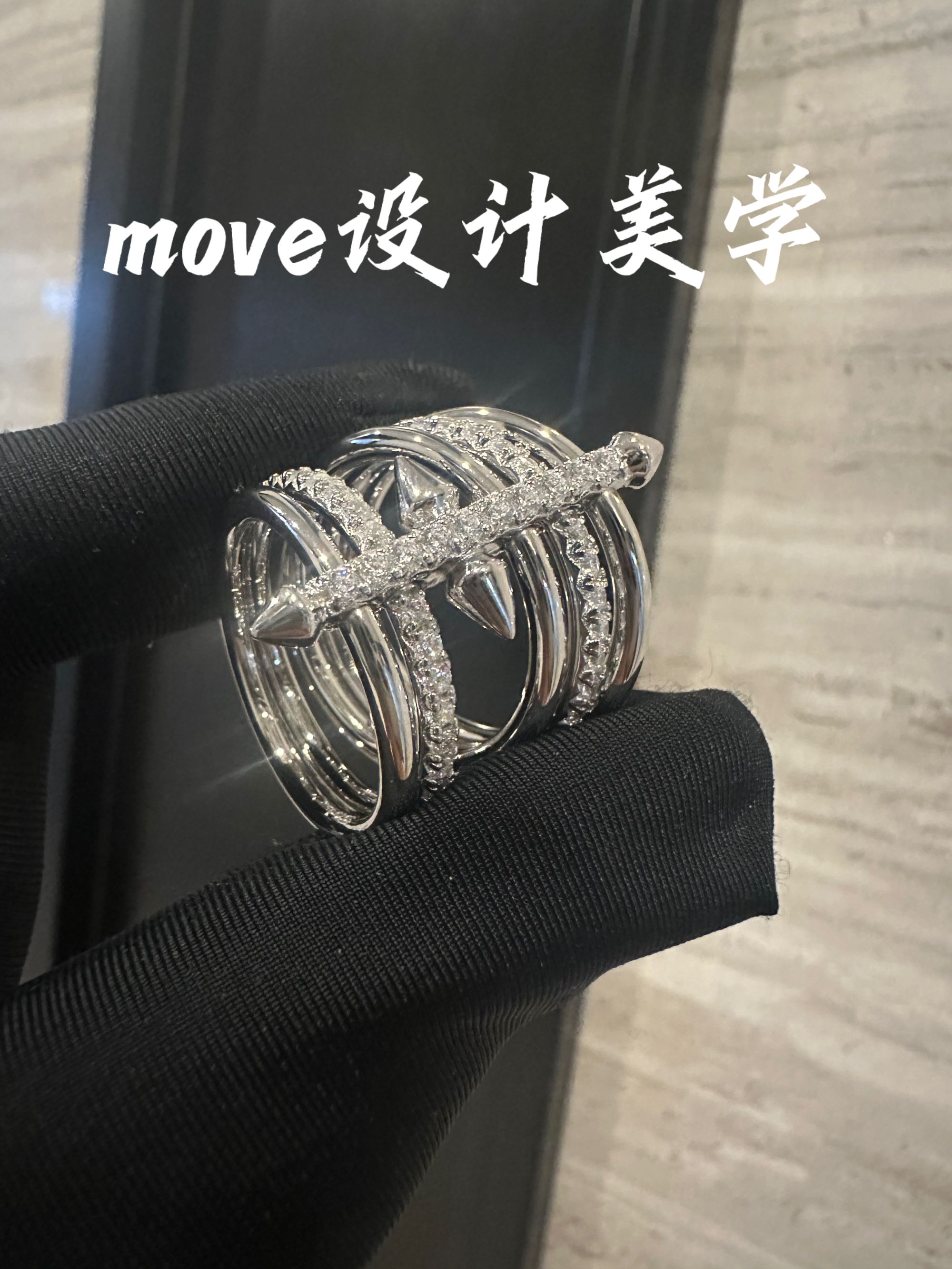 925银合成锆石戒指 【柳丁权杖】4316重工宽