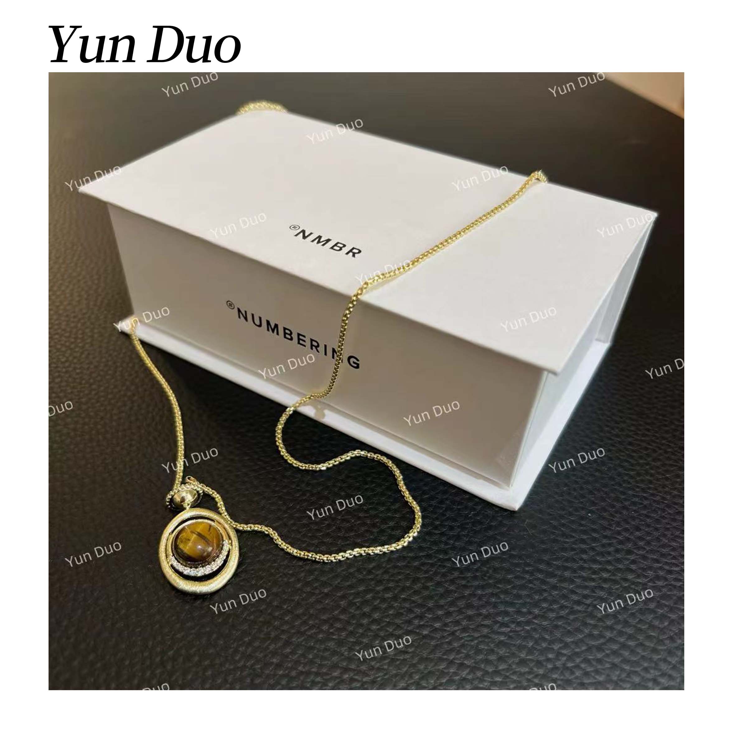 铜合金项链 云朵定制【秋】天然虎眼可调节项链LH50