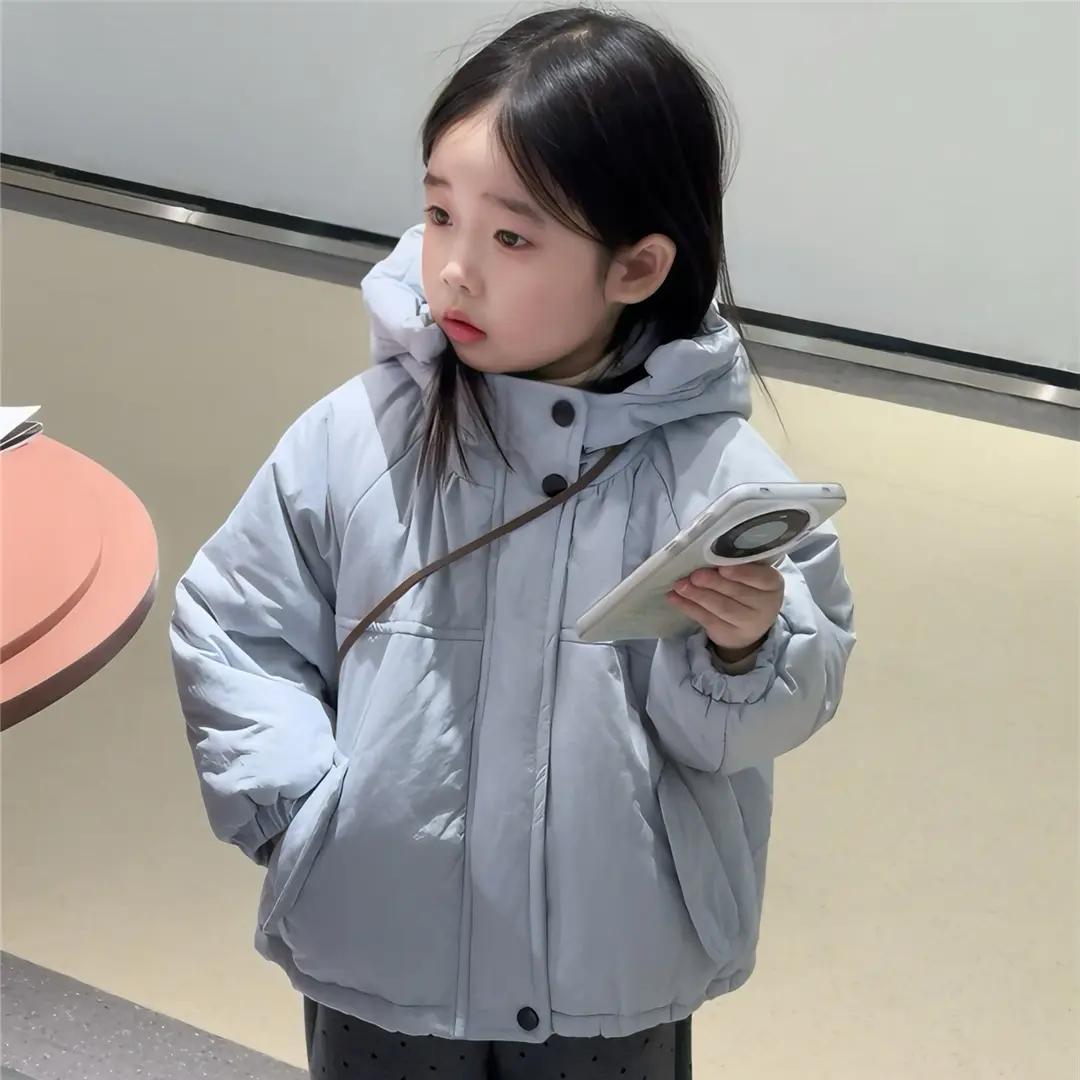 毛毛内里蝴蝶结棉衣外套2025冬季新款蝴蝶结毛女宝宝棉衣