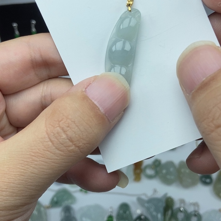 翡翠毛衣链18K金镶嵌00000023