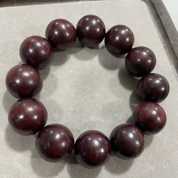 W05 紫檀 卡2.0cm圆珠单圈手串