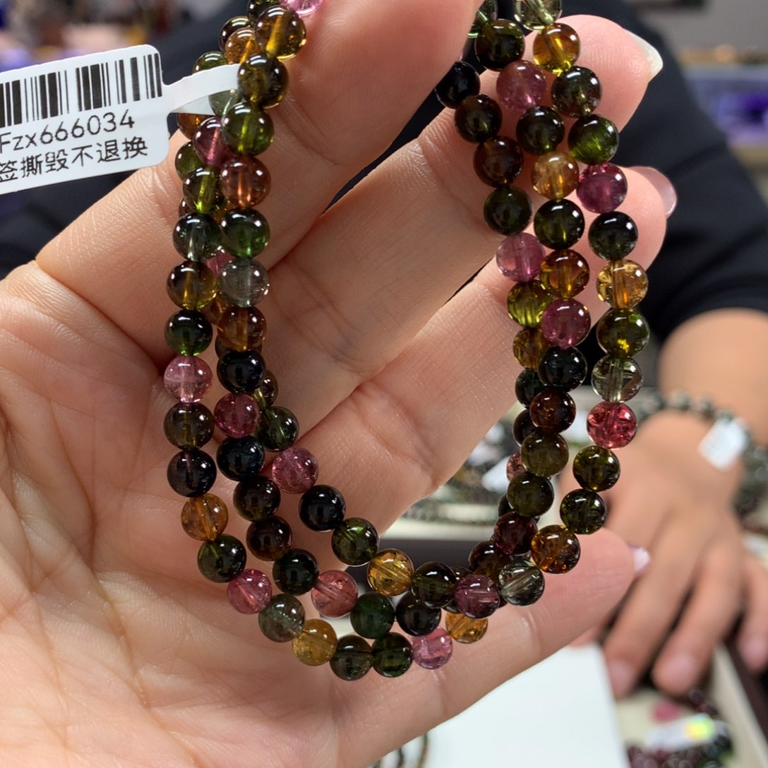 碧玺手链未镶嵌多样性发其一条5.5毫米左右