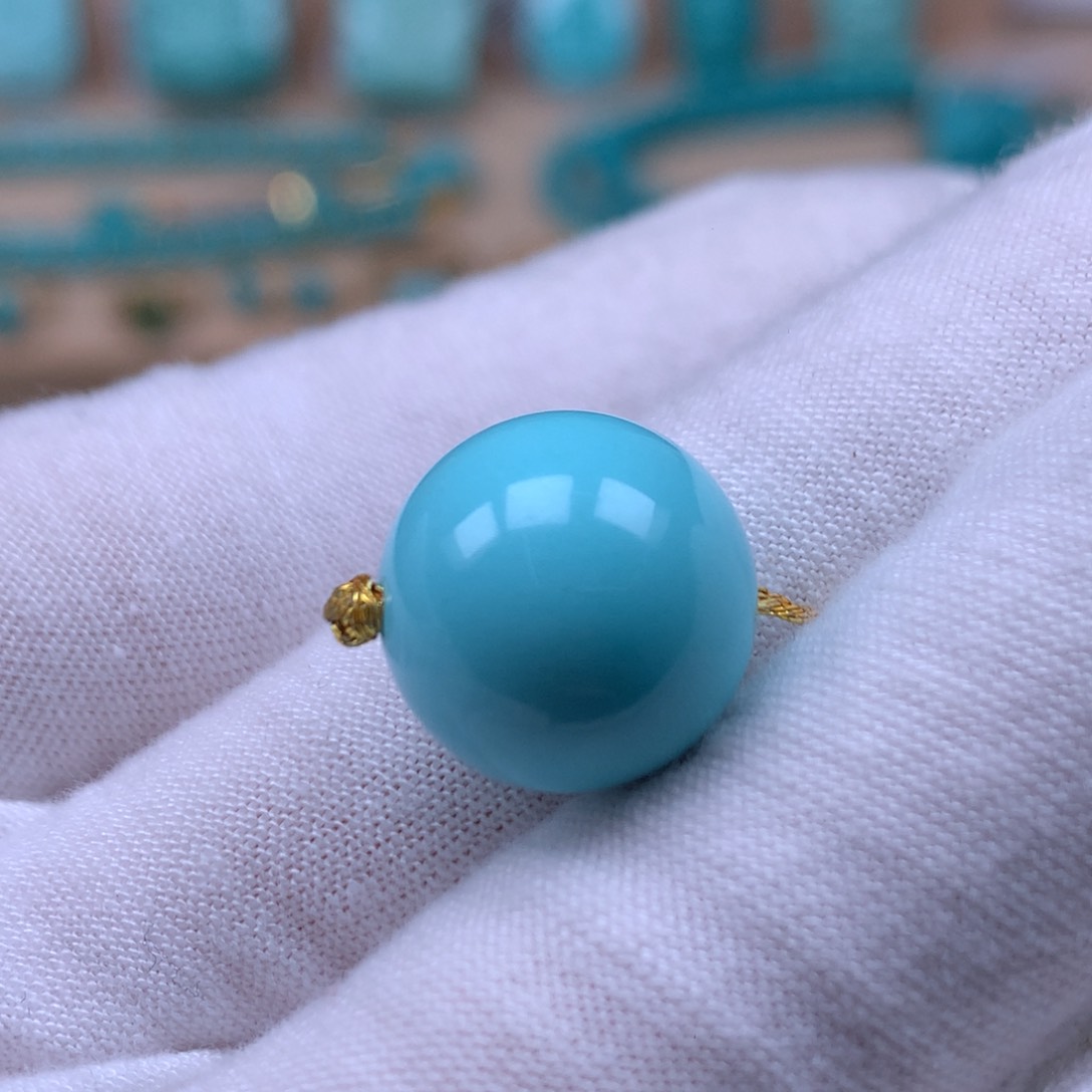 绿松石精品配饰直径14.2mm未镶嵌