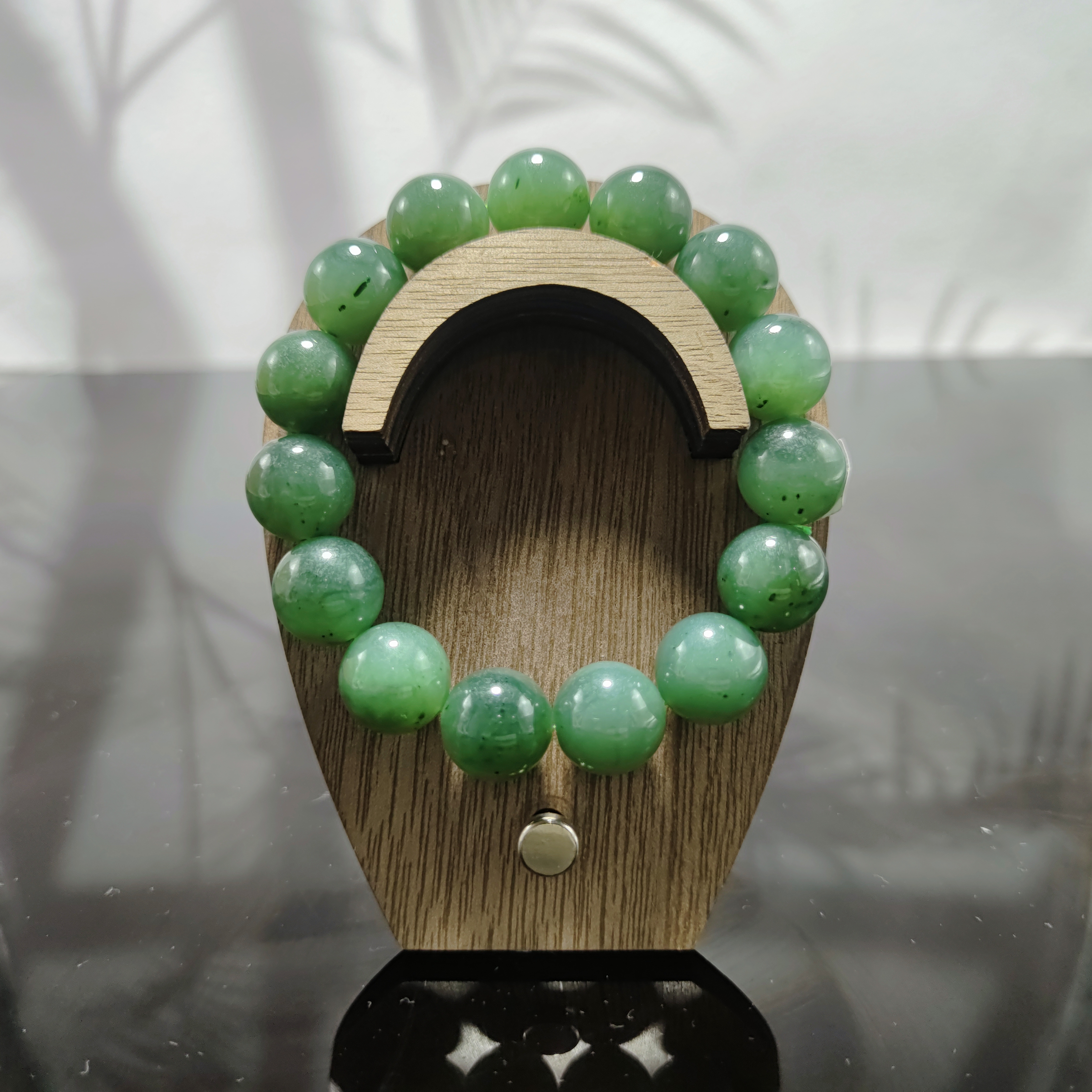 T和田玉碧玉圆珠手串（卡14）4100