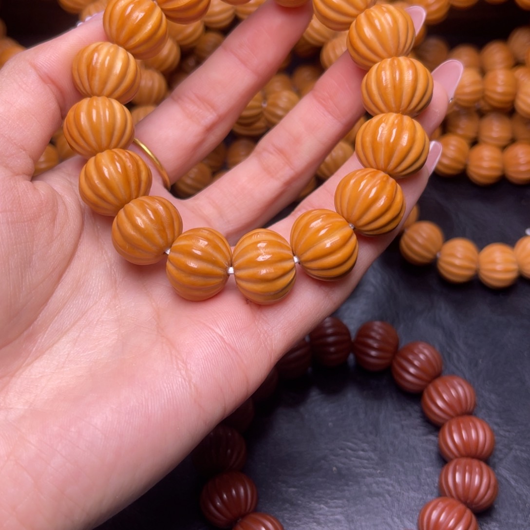 猴头核桃吊坠红**放瓜珠16➕