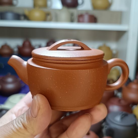 紫砂茶壶原矿黄降坡汉瓦180cc半手工