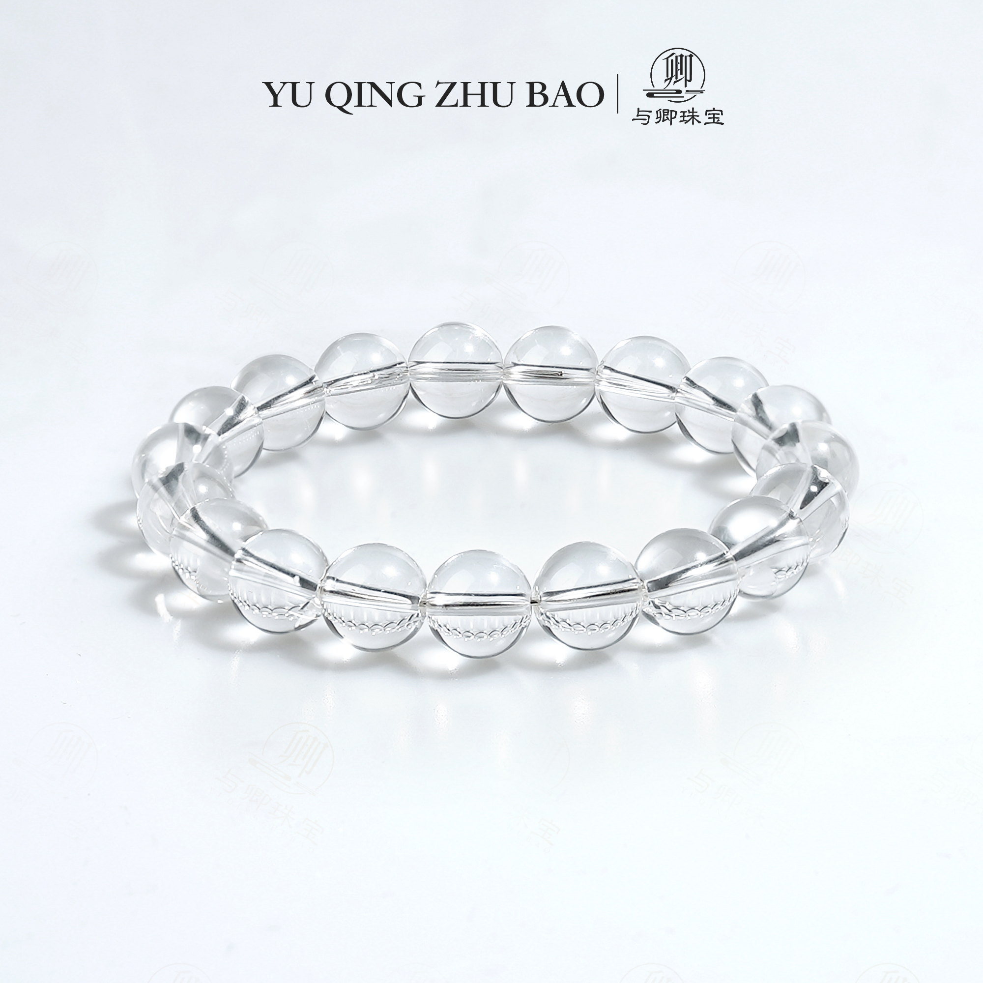 【白素】白水晶单圈天然透体全净体天然透明水晶手串高级轻奢