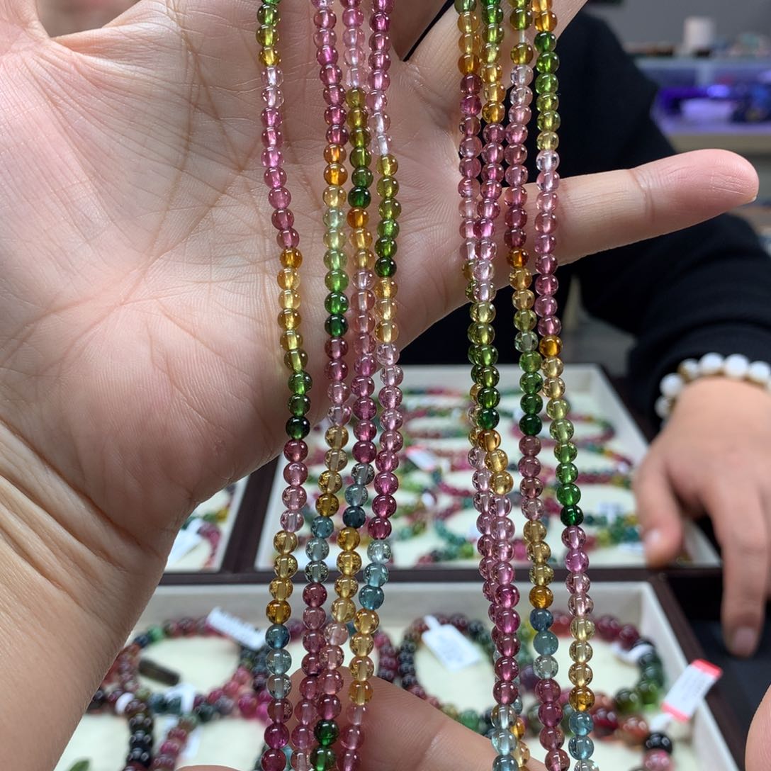 碧玺手链未镶嵌多样性发其一条4.2毫米左右