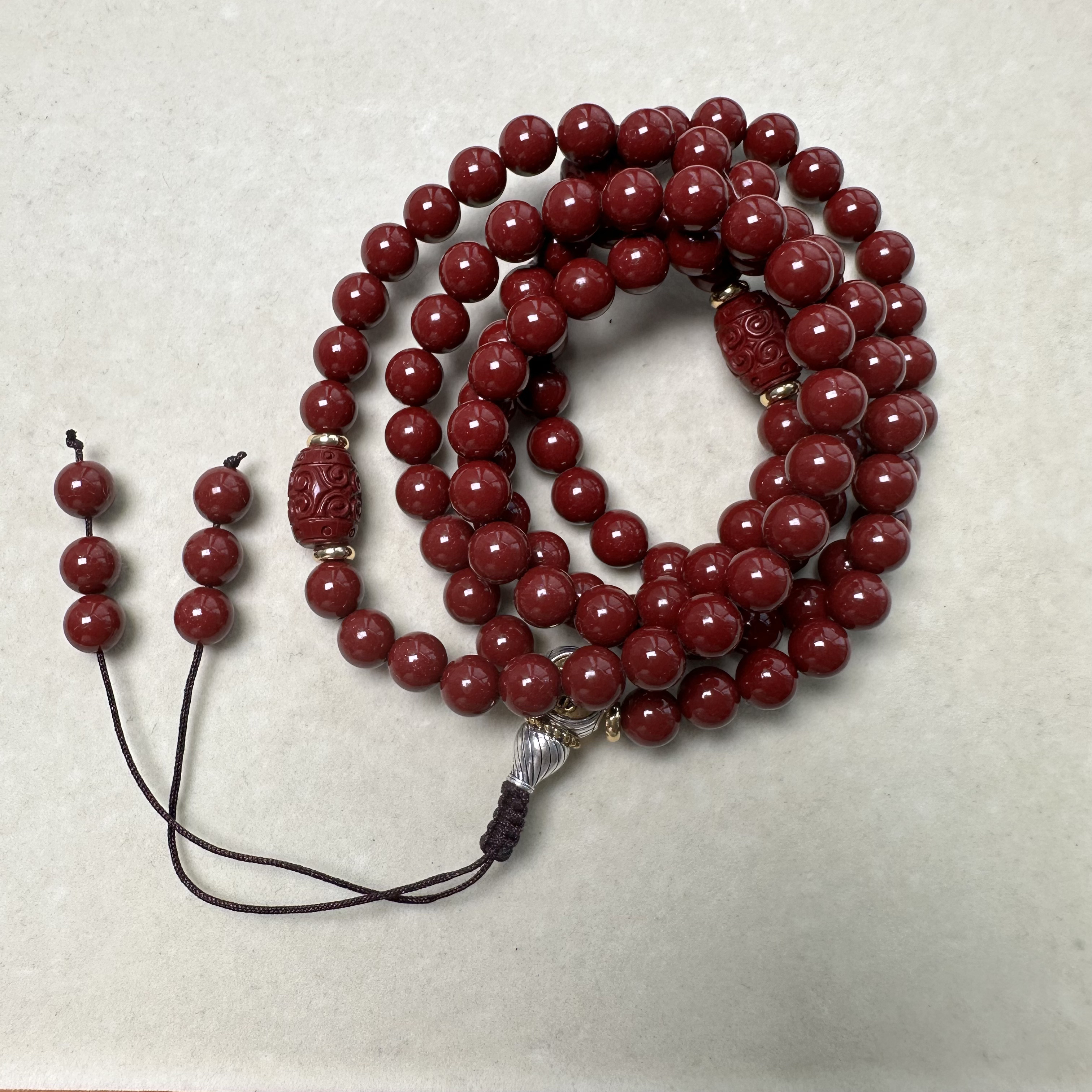 含辰砂工艺品精品卡8mm108颗佛珠项链毛衣链