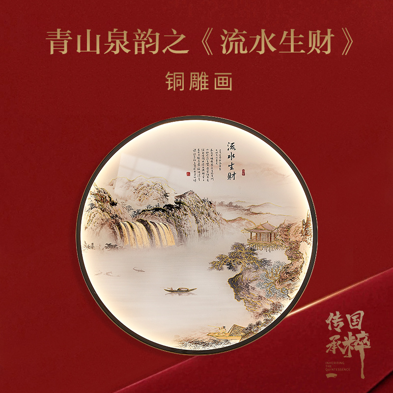 新中式壁画灯国风客厅玄关过道楼梯间床头壁画灯背景墙装饰全铜灯
