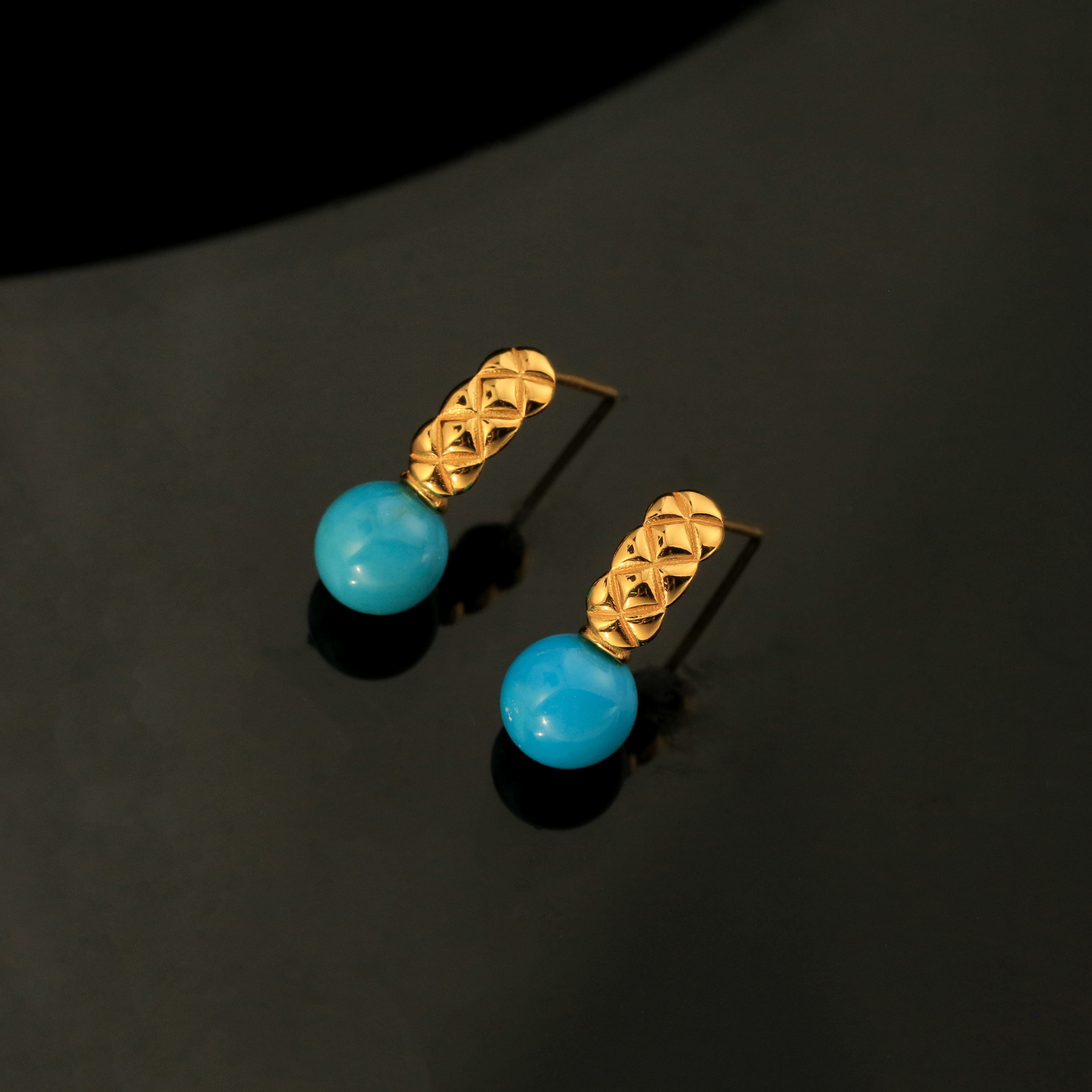 【闫闫专属】安曼博S925睡美人金色菠萝花纹耳钩7-7.5mm XZ0684BZ