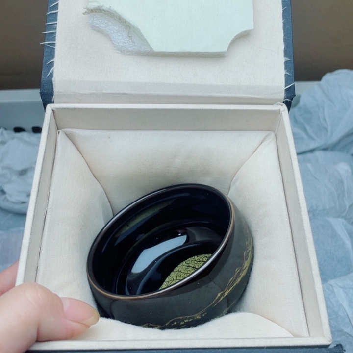 茶盏乌金木叶配礼盒