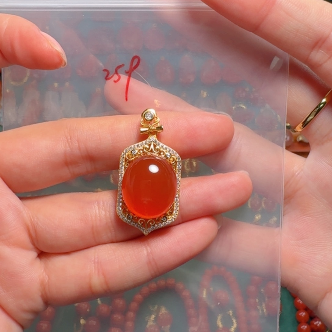 南红玛瑙南红银S925镶嵌