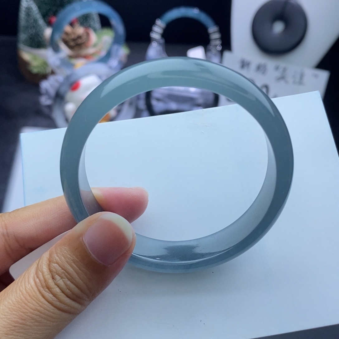 定制翡翠未镶嵌成品买断天空蓝正圈54