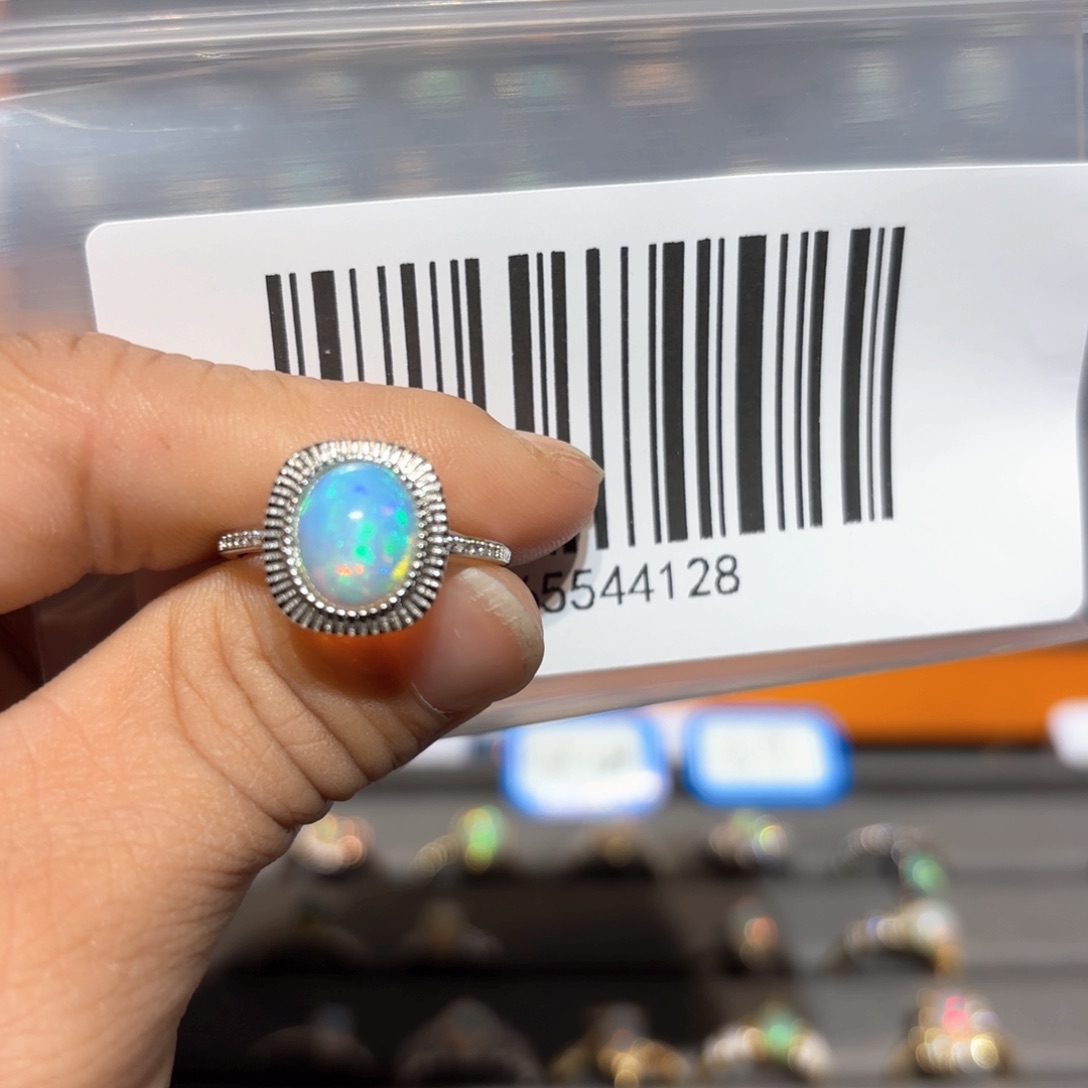 欧泊戒指银S925镶嵌M**糖戒指