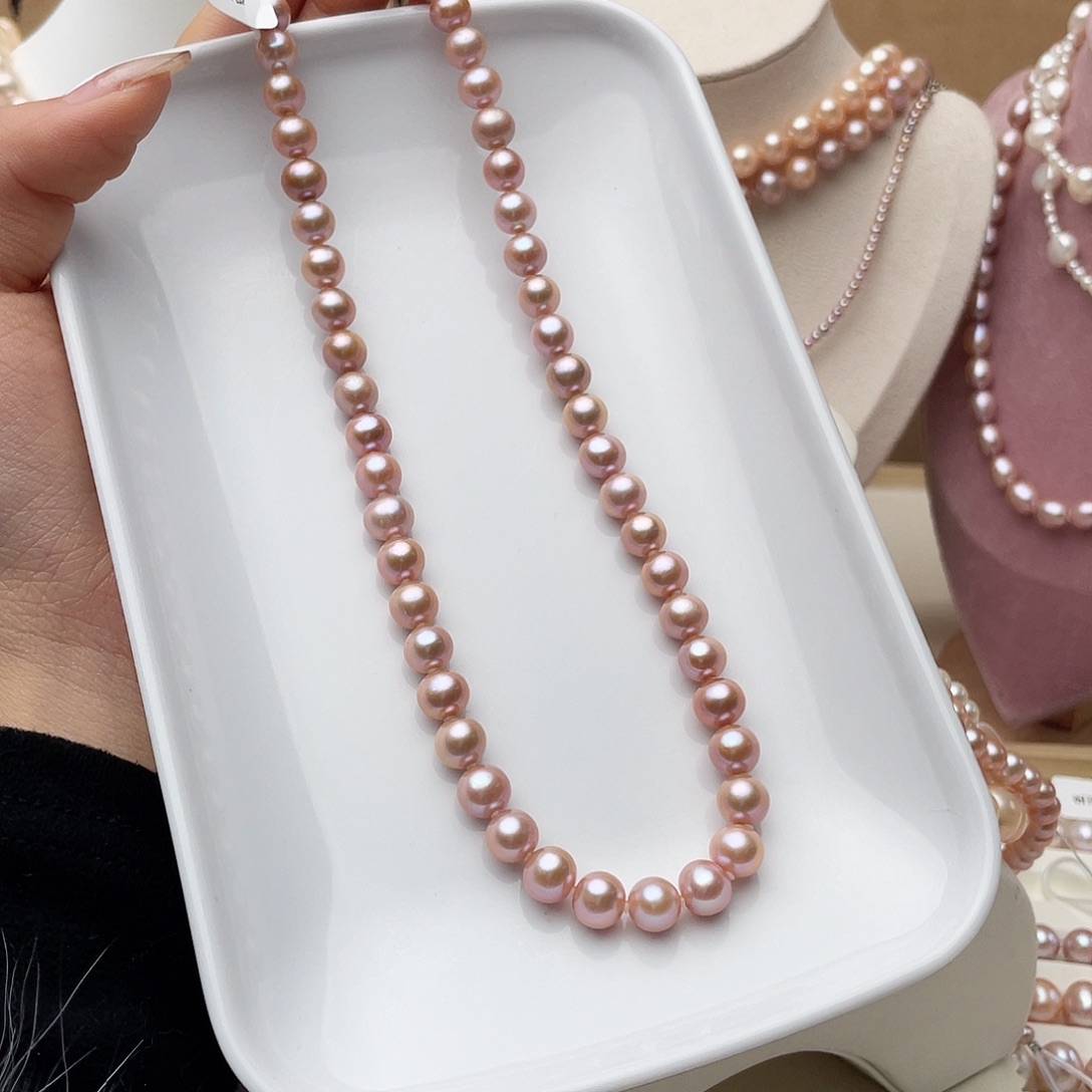 淡水珍珠项链银S925镶嵌↹****店8-9