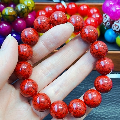 玛瑙/玉髓手链未镶嵌血灵芝14