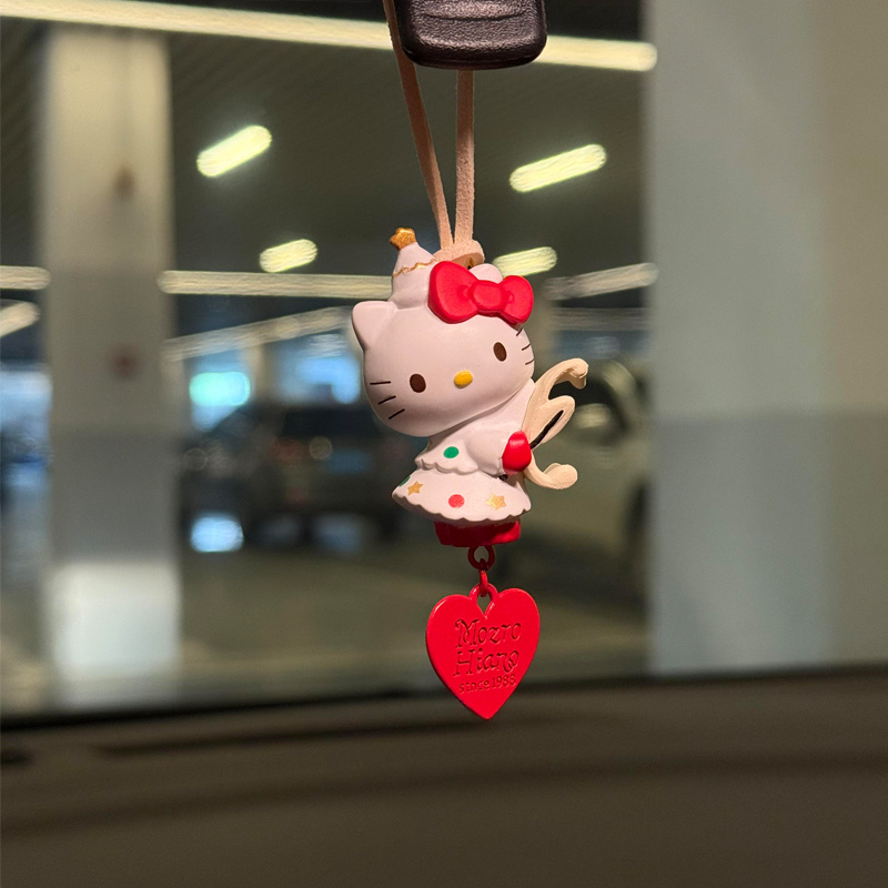 可爱kt猫汽车挂件女车载后视镜挂饰卡通情侣钥匙扣挂件汽车装饰