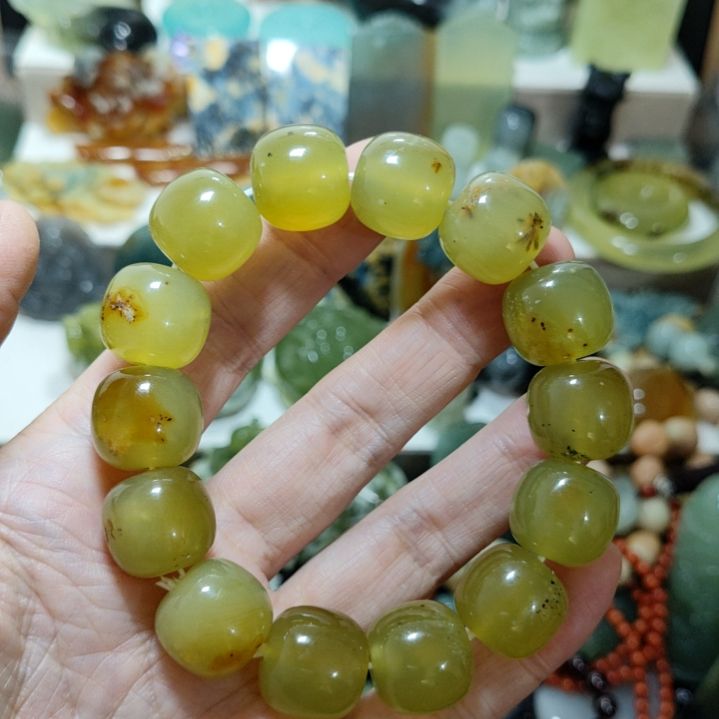 暖***阳岫玉未镶嵌手串手串
