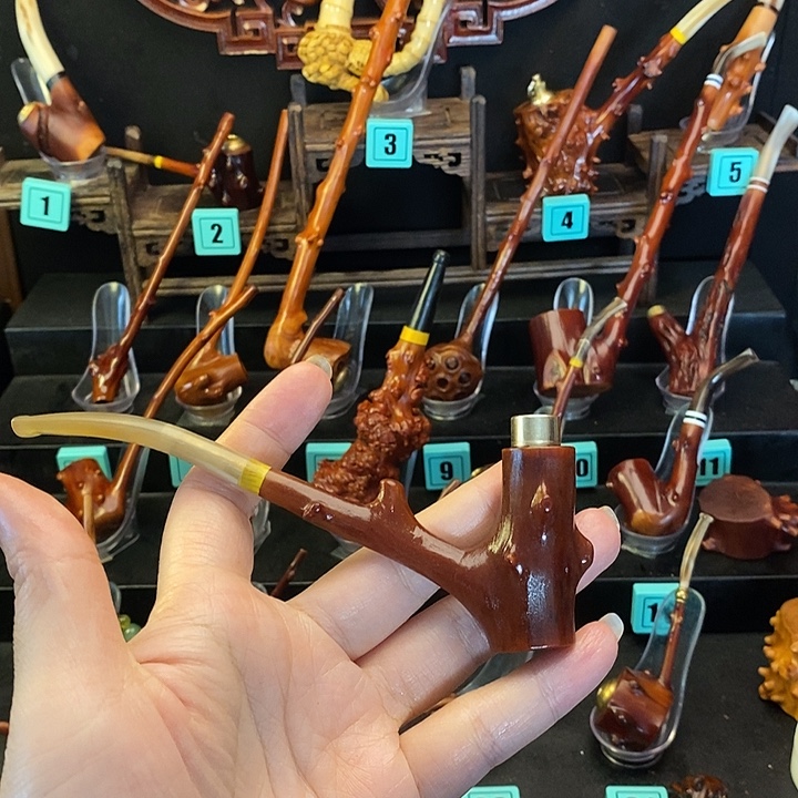 大叶紫檀（黑酸枝木类）檬子木烟斗