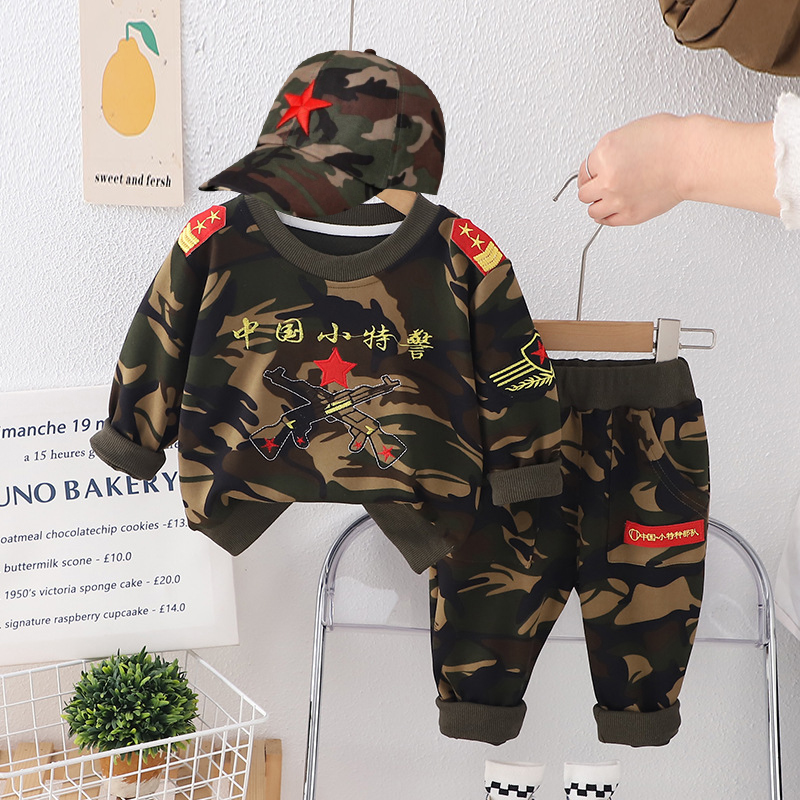 男女童款春装新款2025洋气儿童迷彩两件套宝宝衣服