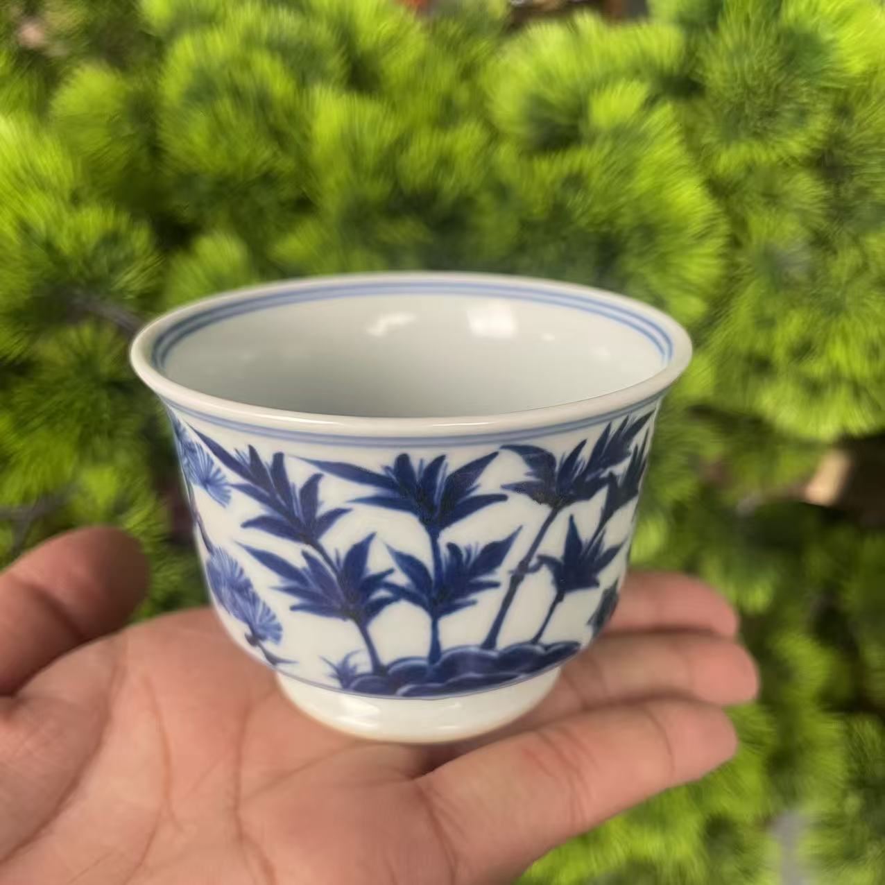 青花岁寒三友-反口杯 80ml-AA1418