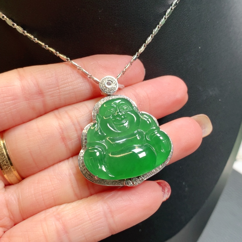 【闪购商品】翡翠吊坠(赠链)18K金镶嵌