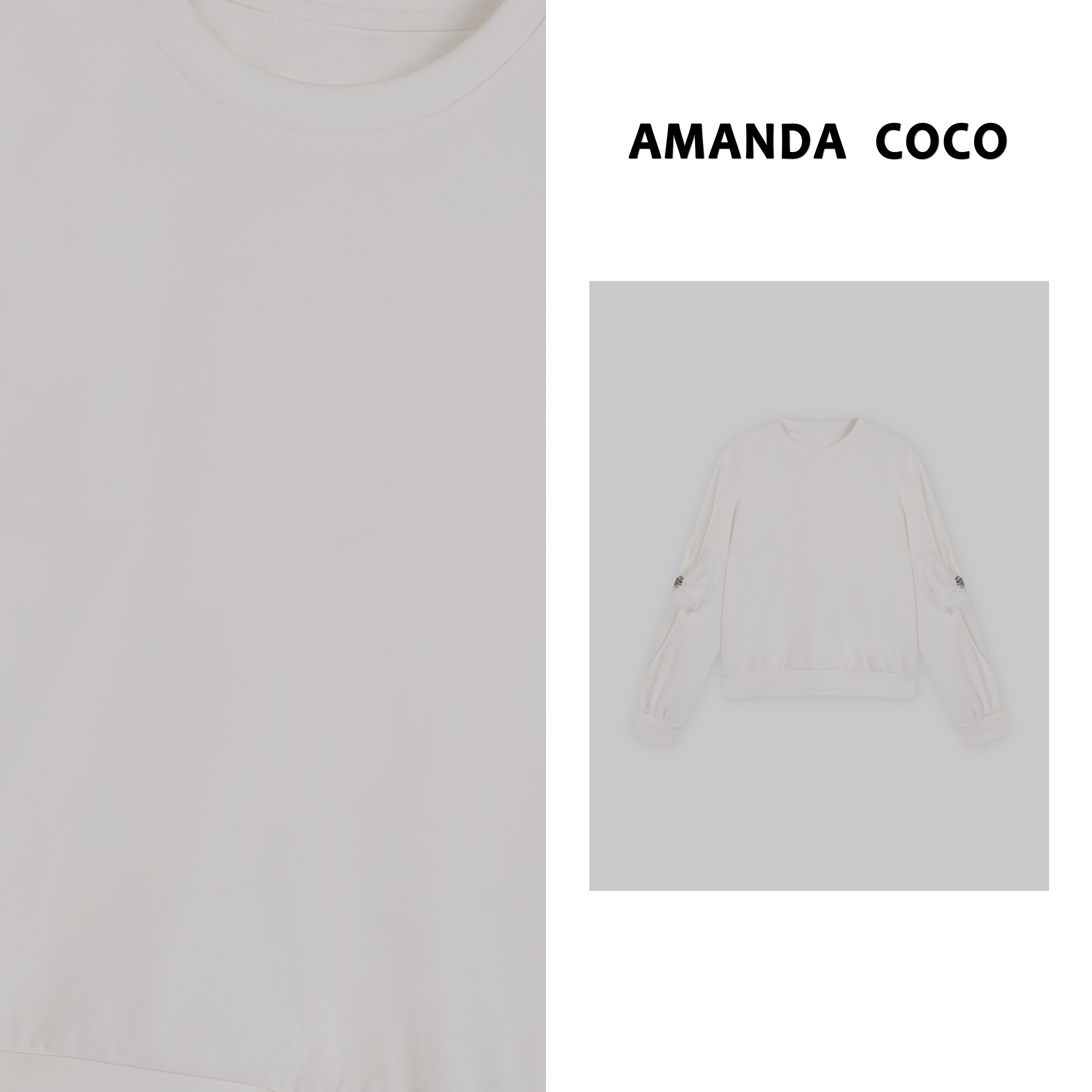 AMANDACOCO | 设计师款~高定蝴蝶蕾丝气质卫衣