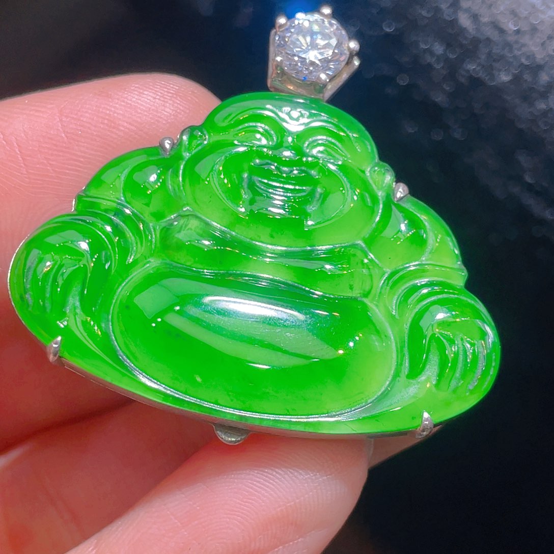 翡翠颈饰银S925镶嵌翡翠