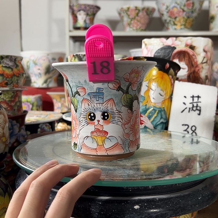 景德镇手绘花盆幸运花盆