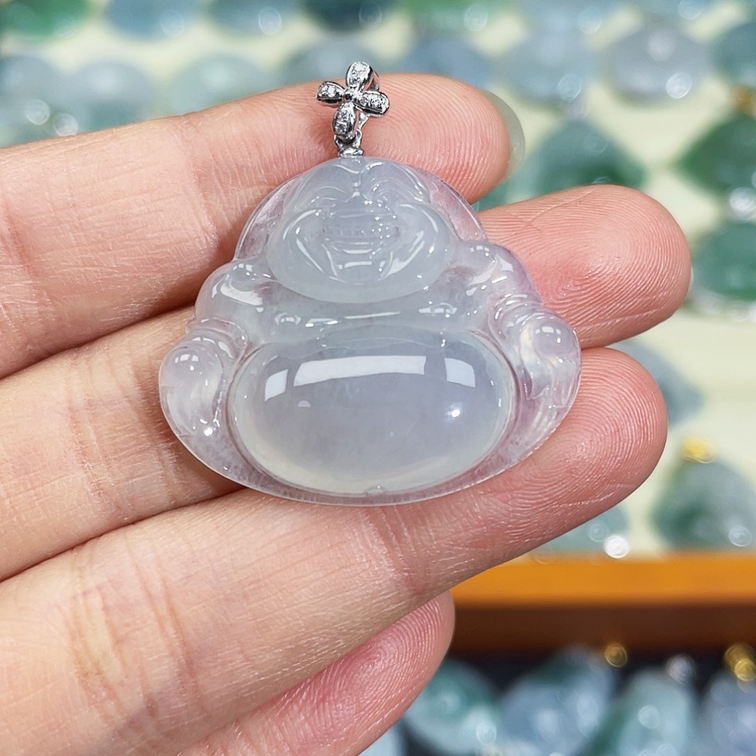 翡翠颈饰18K金镶嵌吊坠