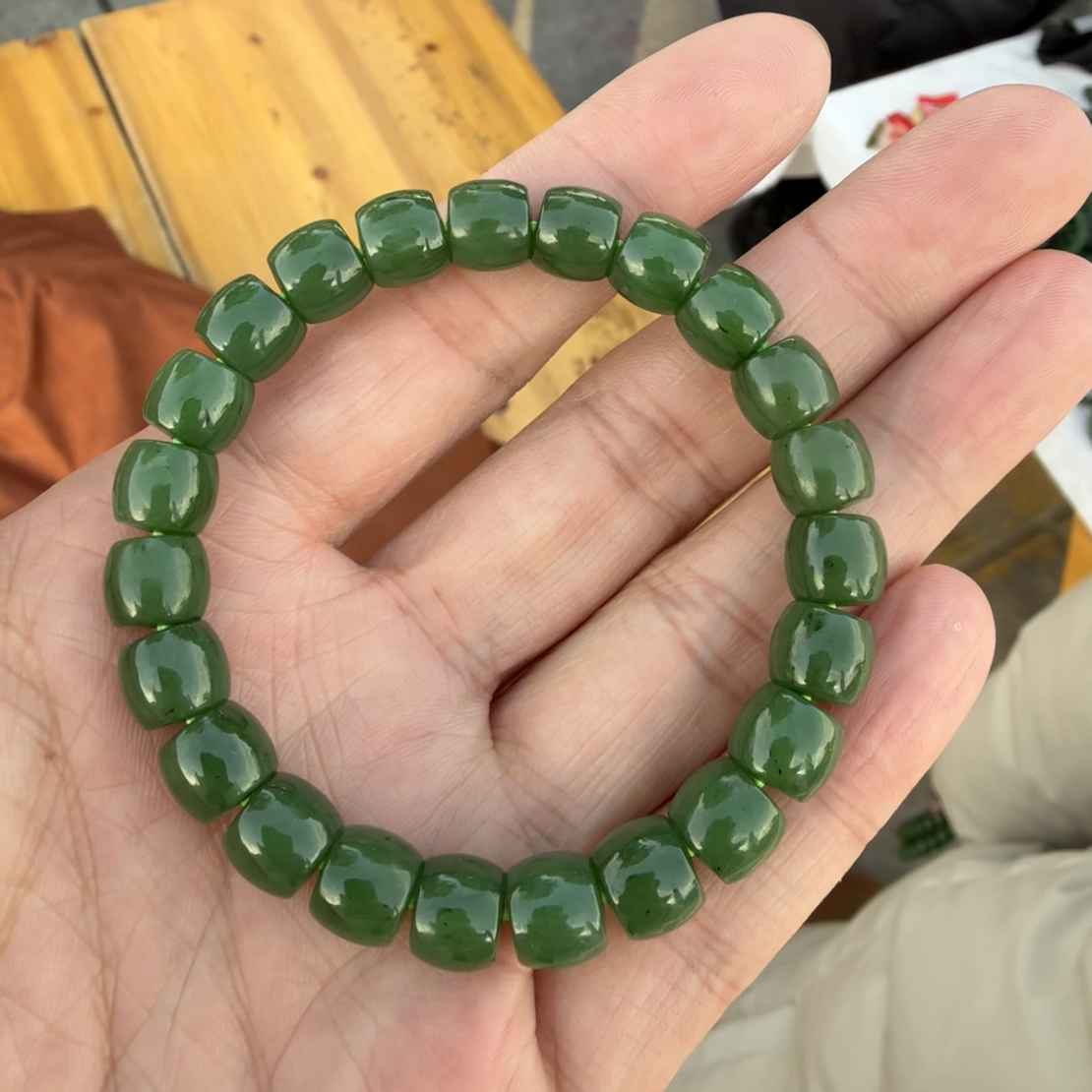 和田玉碧玉直切手串