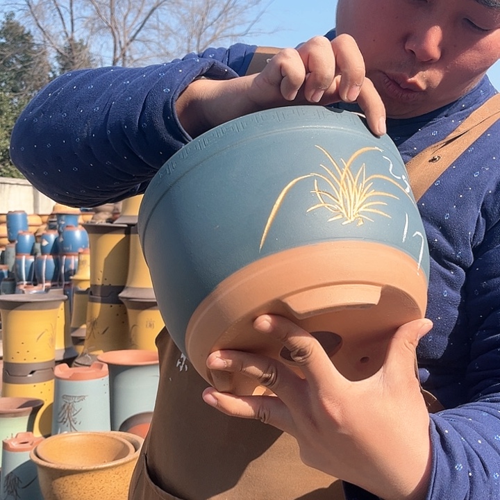 紫砂紫砂花盆盆栽