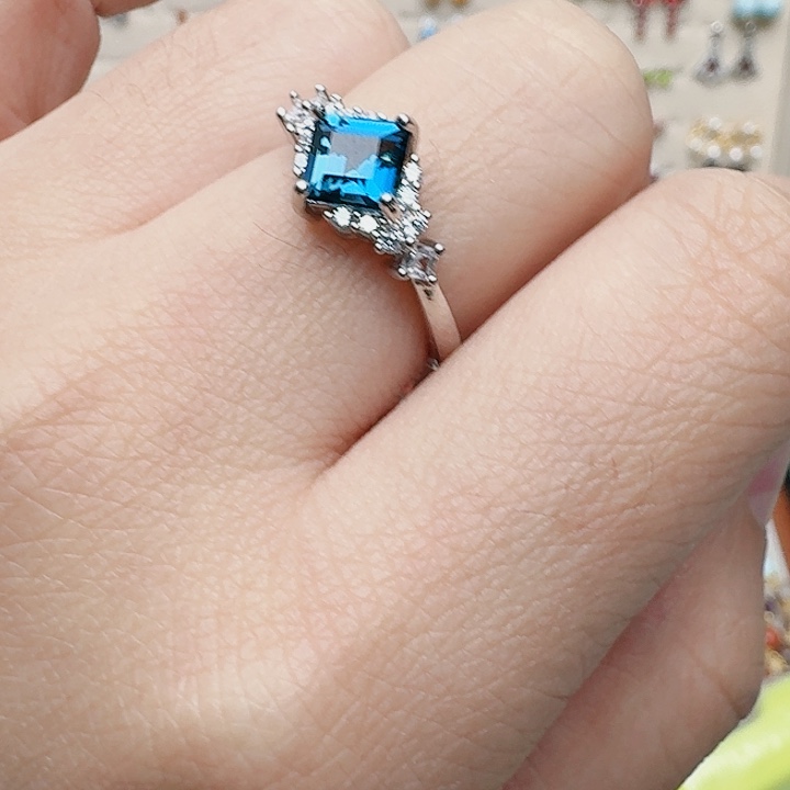 托帕石戒指银S925镶嵌戒指251