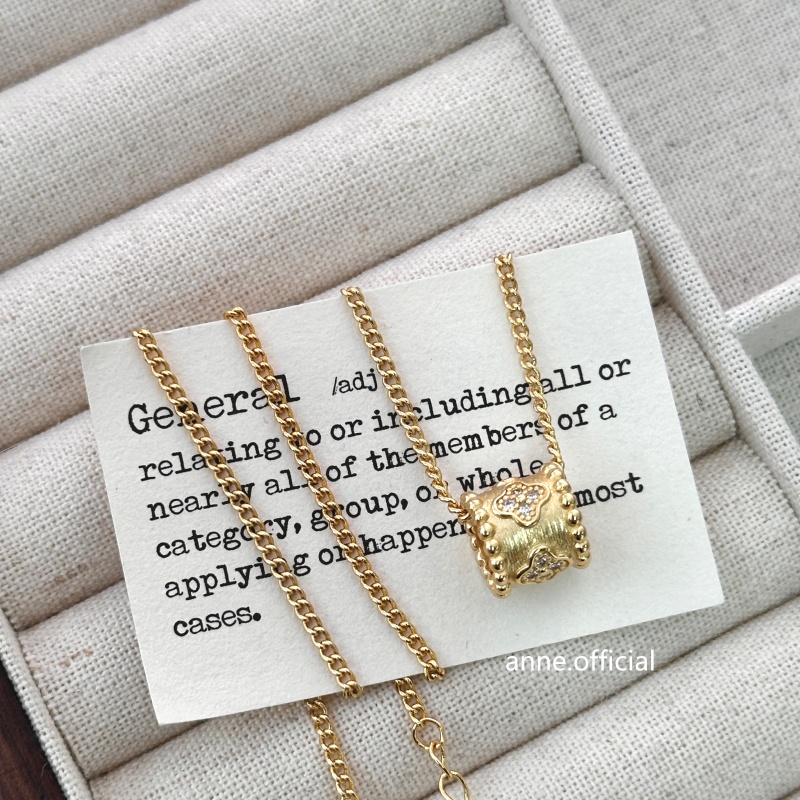 铜合金项链 拉丝万花筒四叶草百搭项链【A192】