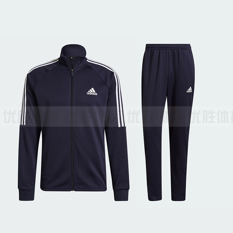 Adidas阿迪达斯春秋速干休闲简约男子立领长袖运动服套装GT8802