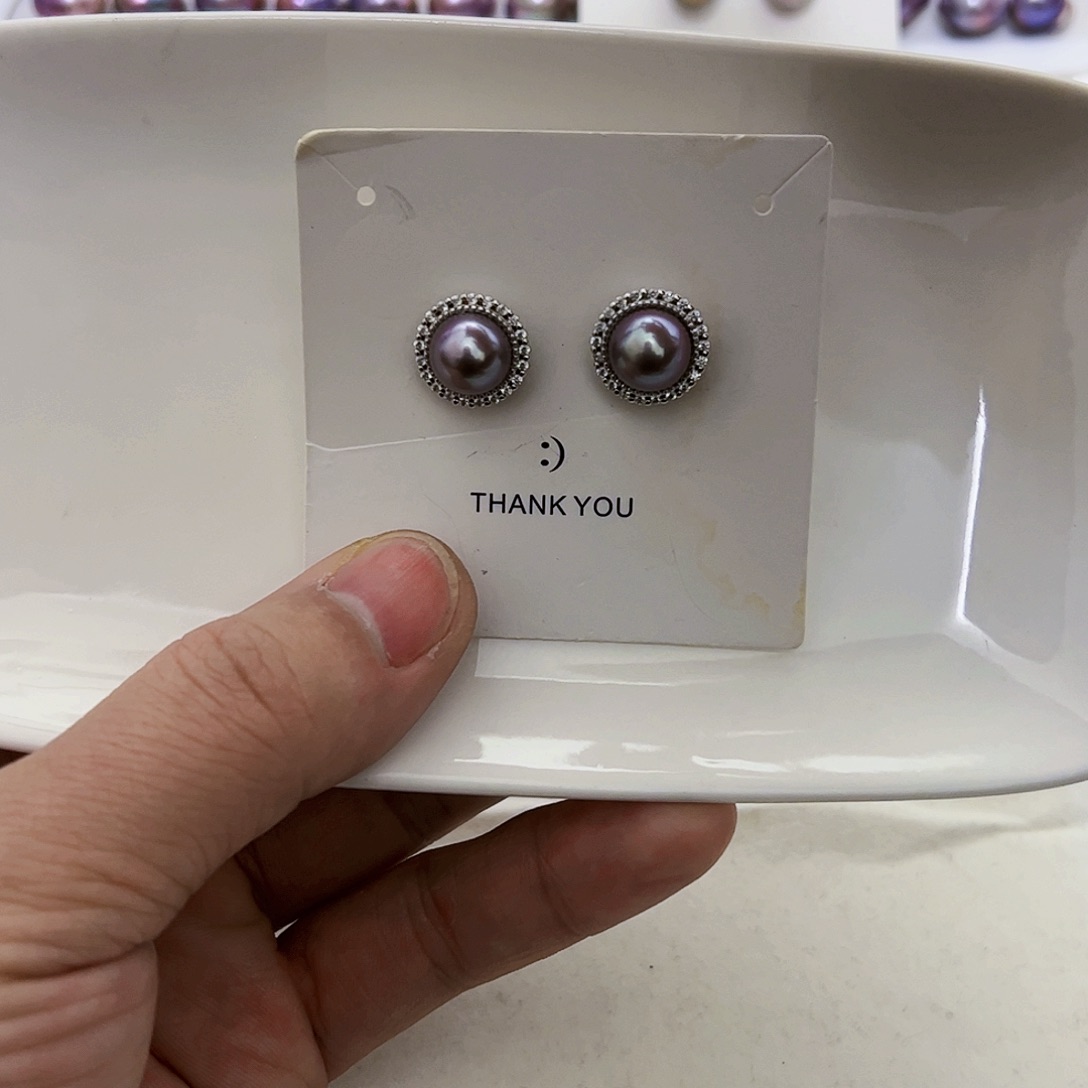 淡水珍珠耳饰银S925镶嵌⭐**⭐