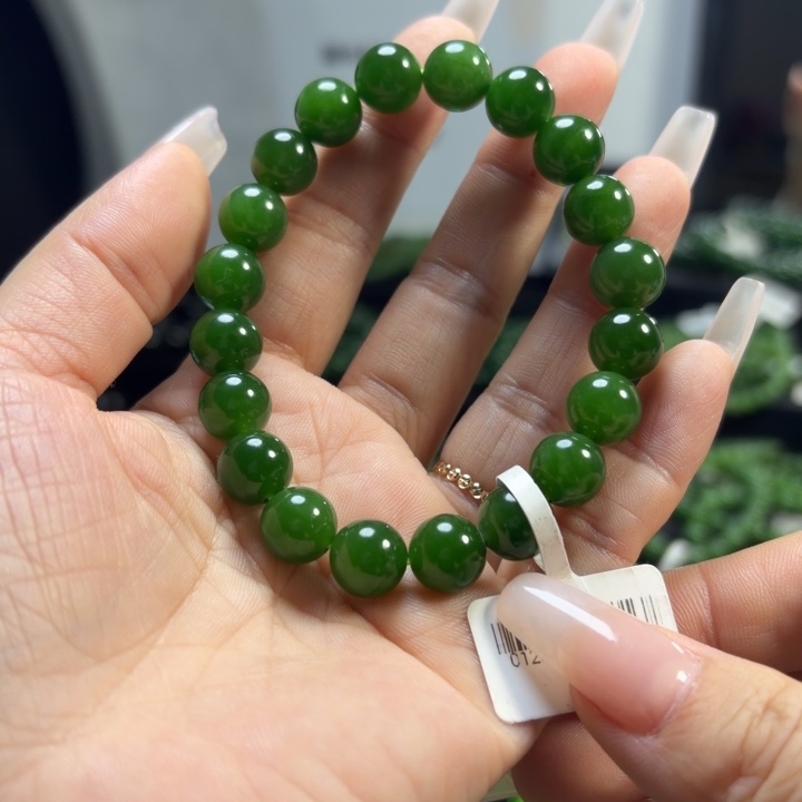 和田玉（碧玉）未镶嵌手链9.5