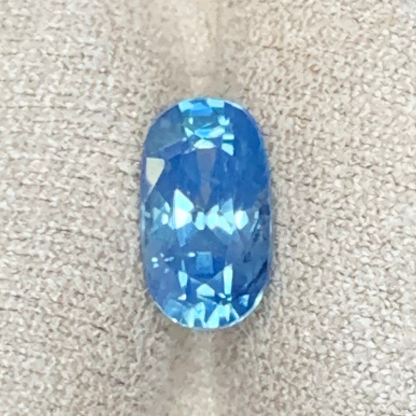 0.83ct无烧teal色蓝宝石水鸭绿椭圆彩色超闪多切面尖底爆闪戒指