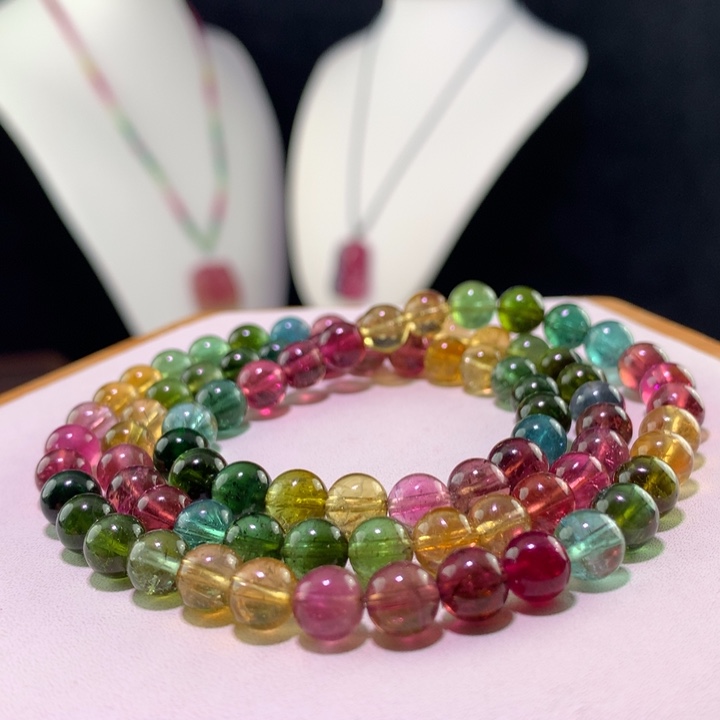 双色碧玺手链未镶嵌