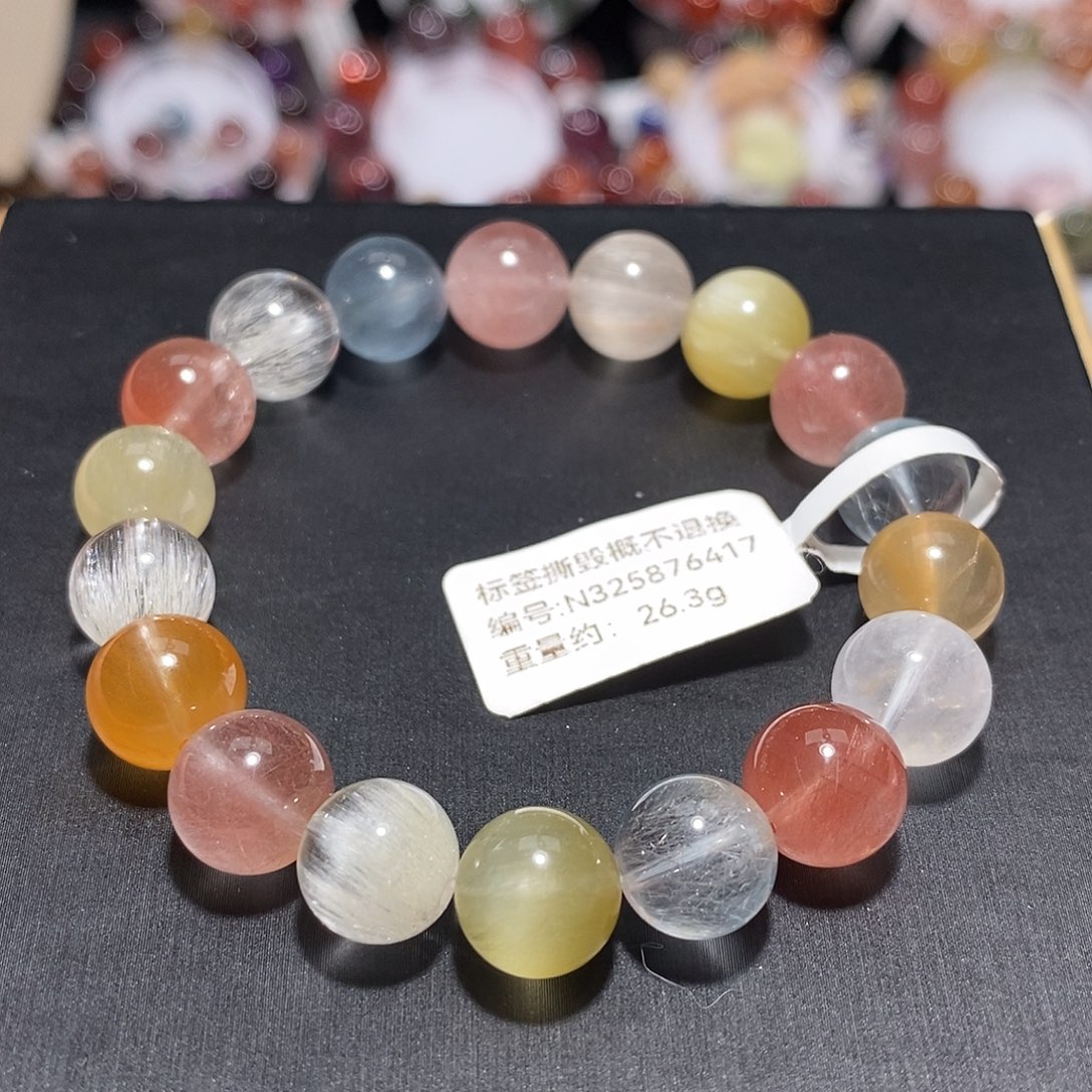 水晶未镶嵌手链F彩兔毛10.2