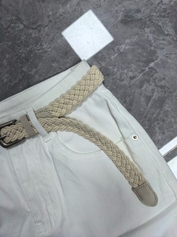 【芸姐】91152-3欧货高品质白牛洋气八分裤