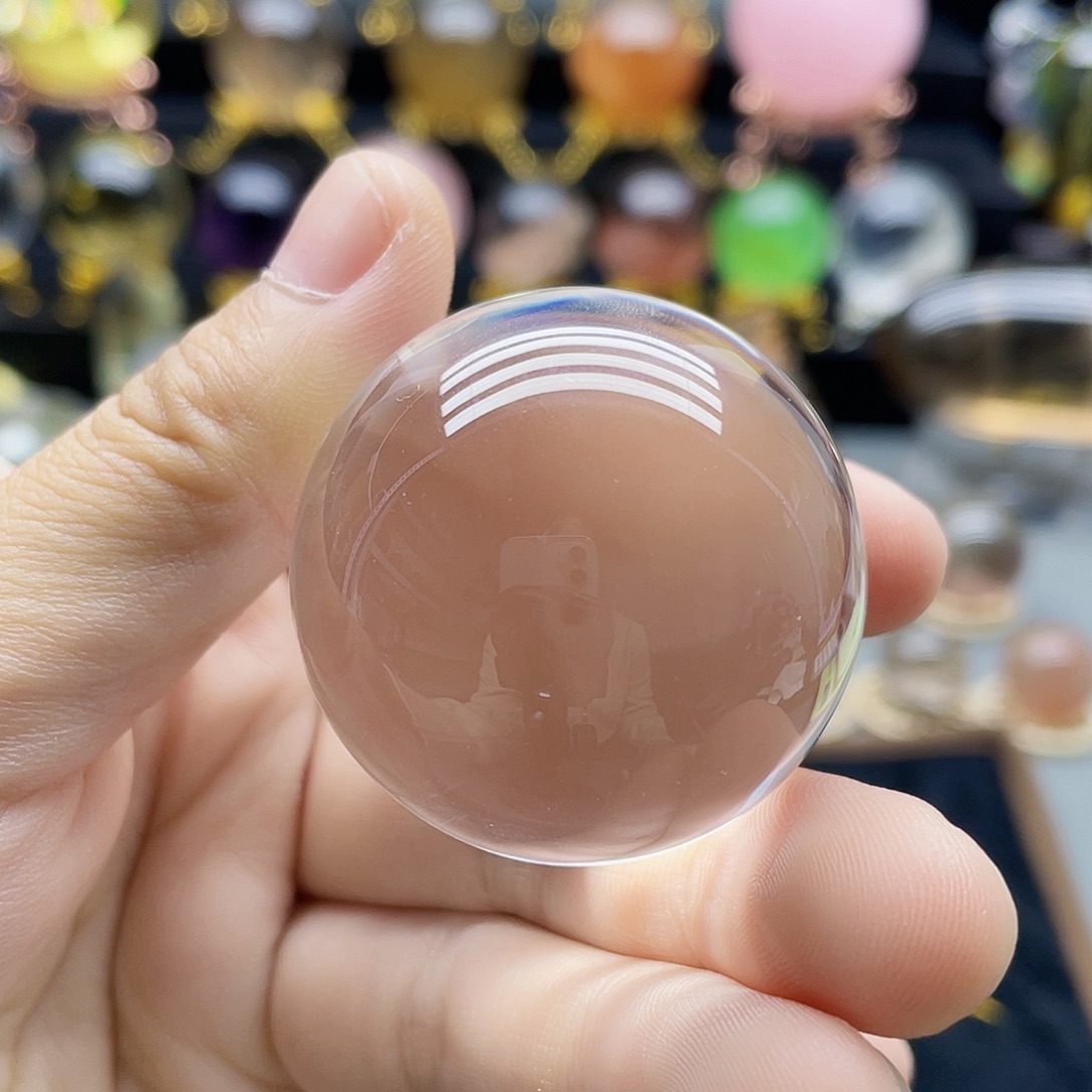 未镶嵌珠宝半成品水晶天然白水晶纯净体40mm