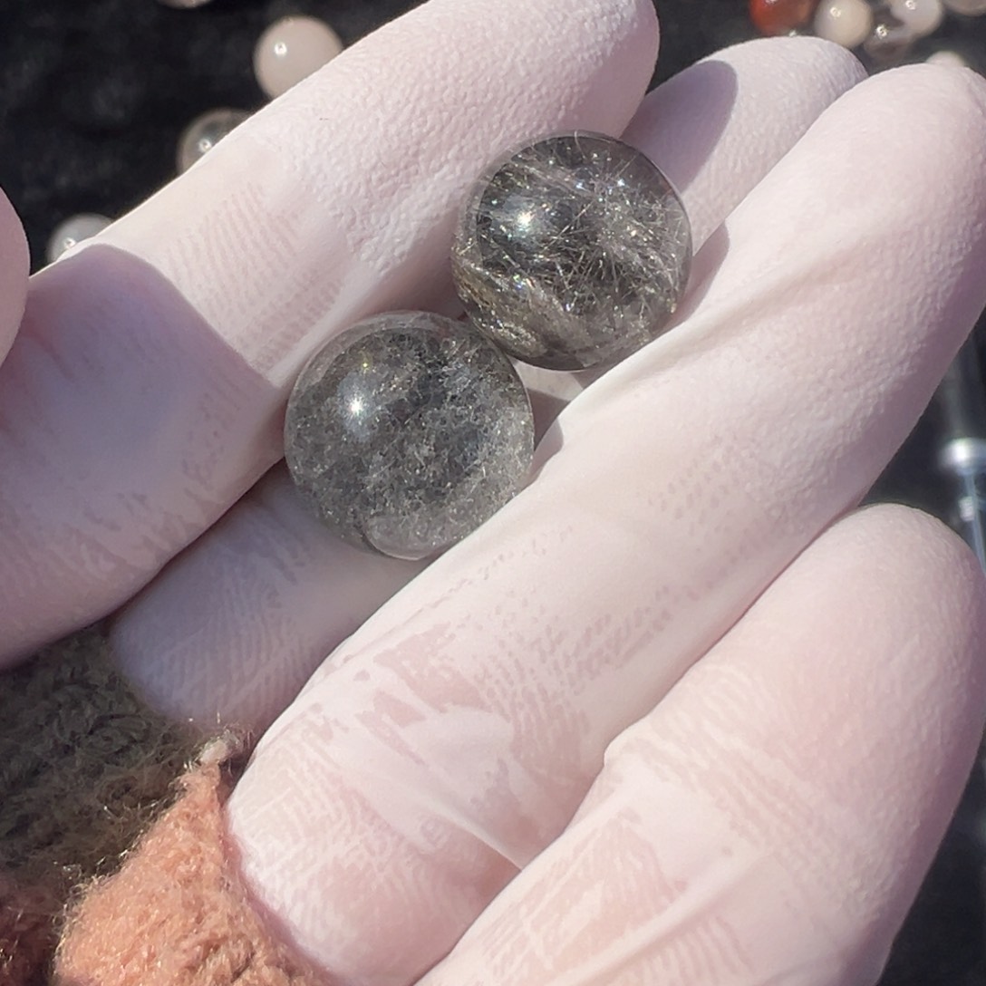 水晶发晶单珠14mm定制不退换未镶嵌R****n