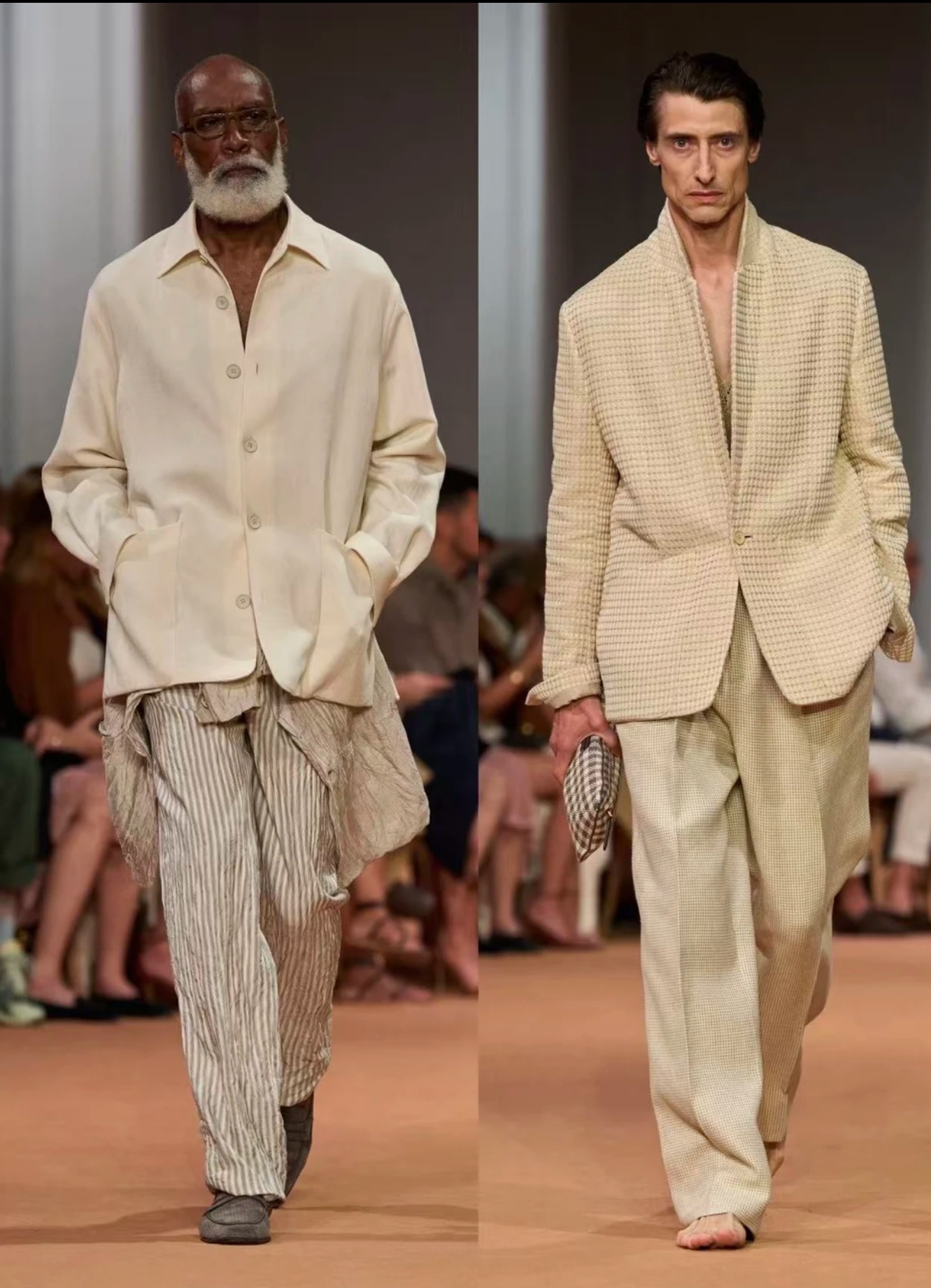 【33号链接】2025年时尚针织拼接潮流加绒卫衣男士设计师轻奢