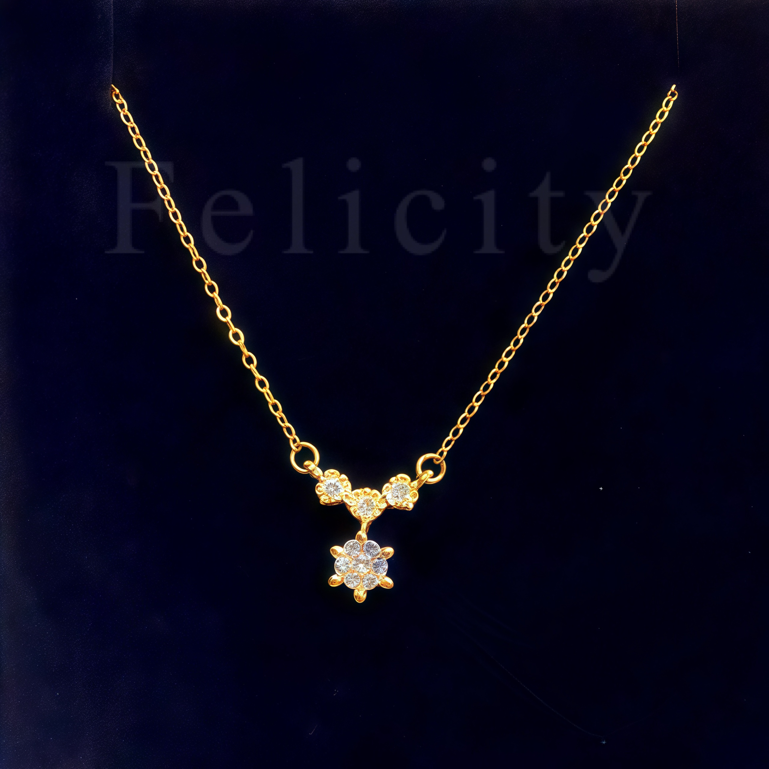 钛钢合成锆石项链 Felicity限定水滴星星爆闪轻奢小众