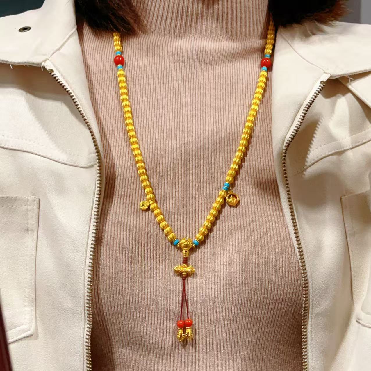 【原创设计】足金108颗南瓜珠设计款手串119.5克