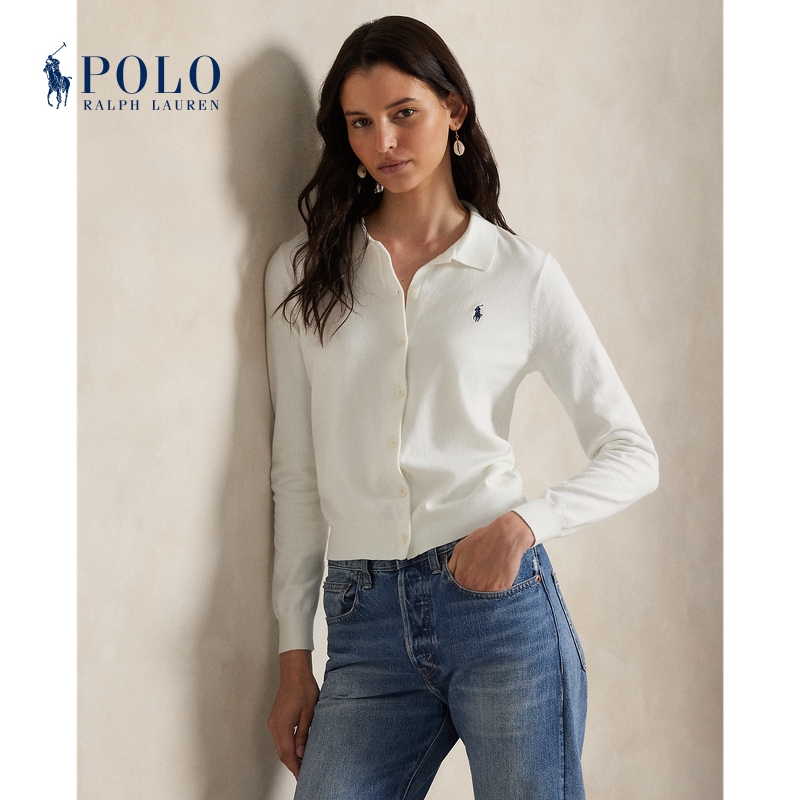 Ralph Lauren拉夫劳伦女装 25秋Polo领纽扣式针织开襟衫211972110