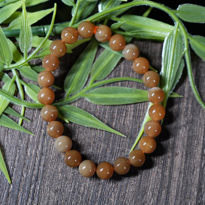 lot18 和田玉糖色手串/qg51212-182243 保利山东