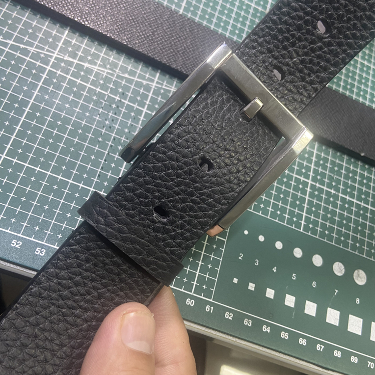 男士腰带皮带时尚休闲男款黑色百搭裤腰带真皮头层牛皮不锈钢针扣